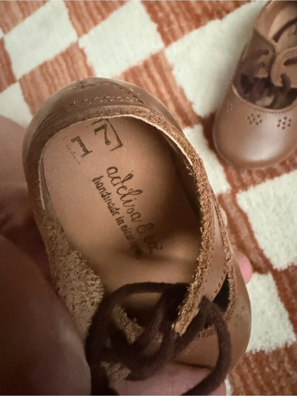 Brown Leather Lace-Up baby Shoes
